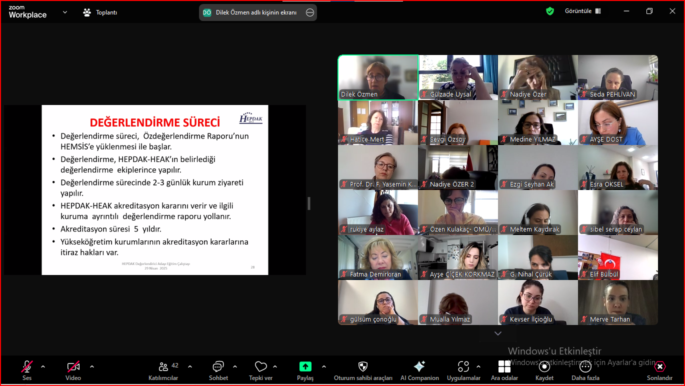 HEPDAK 2025 yılı Değerlendirici Eğitimi tamamlandı (29 Nisan/30-31 Mayıs 2025)